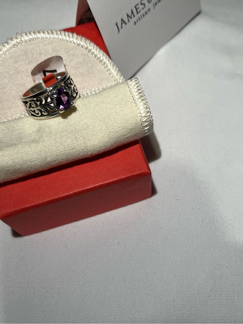 James avery adoree 925 AMETHYST RING size 7 -NEW WITH BOX. - Picture 4 of 12